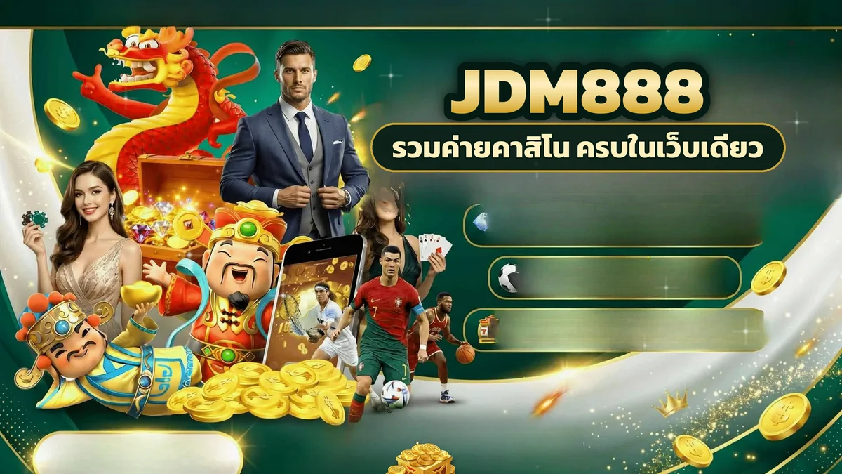 ภาพปกบทความ jdm888 สล็อต คาสิโน เกมเดิมพัน และพื้นที่สมาชิกที่ยังให้เกมเป็นตัวนำ